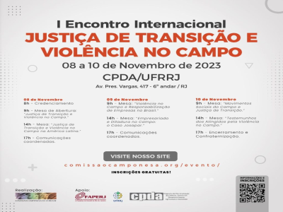 I Encontro Internacional Justiça de Transição e Violência no Campo recebe submissão de trabalhos até o próximo domingo (24)