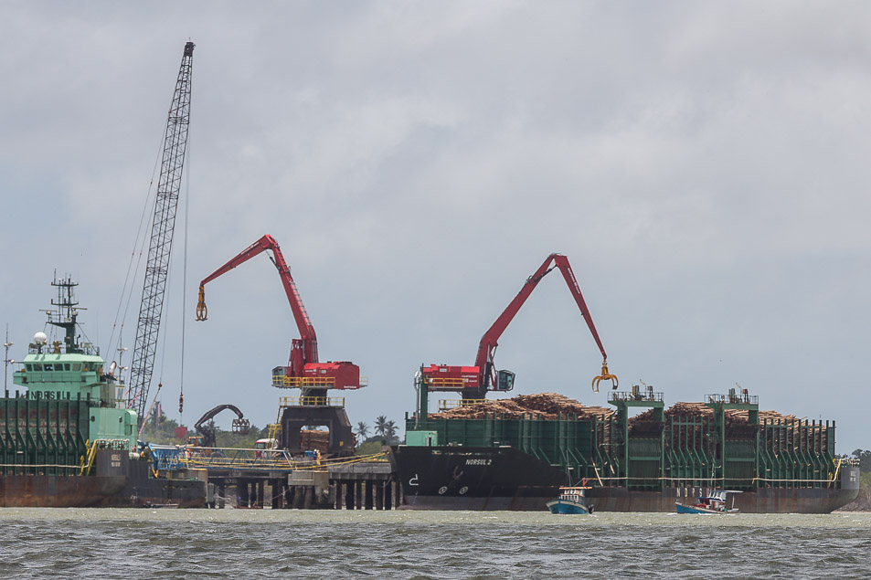 O terminal portuário no município de Caravelas, no Sul da Bahia.